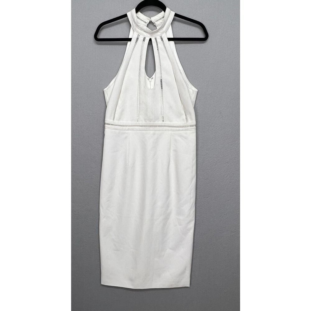 NWT Bardot Mirela Orchid White Cutout Midi Panel Pencil Dress Size 8